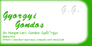 gyorgyi gondos business card